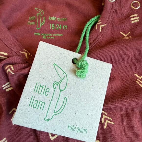 NEW Little Liam & Kate Quinn Long Sleeve Organic Cotton Bodysuit 18-24 Months - Picture 7 of 8